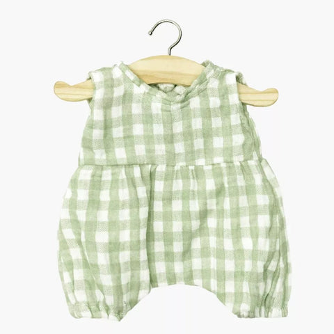 Noa Romper in “Green Gingham” print for Minikane Gordis Babies