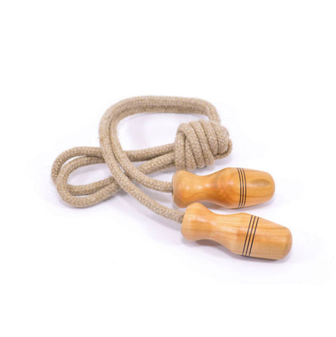 Natural Skipping Rope Linen 2m Fixed Handle by Mader Kreiselmanufaktur