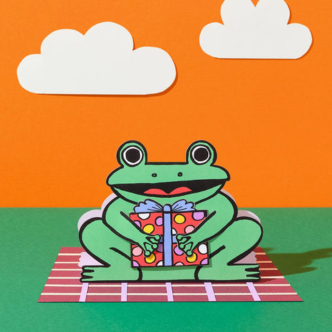 Frog With Mini Card Birthday Card