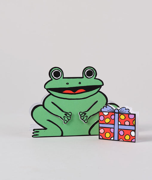 Frog With Mini Card Birthday Card