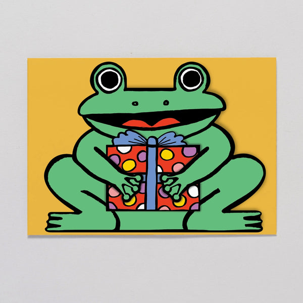 Frog With Mini Card Birthday Card
