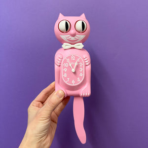 Pink Satin Kitty-Cat Klock (3/4 size)