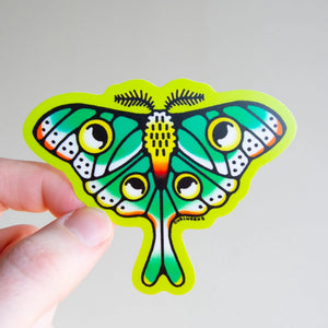 Luna Moth Vinyl Sticker