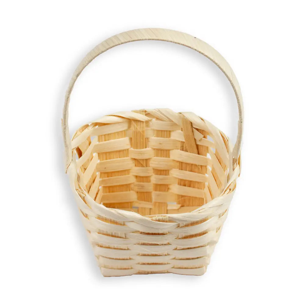 Mini Woven Bamboo Basket with Handle
