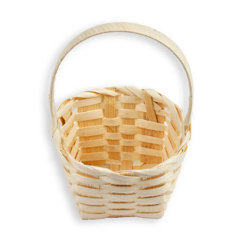 Mini Woven Bamboo Basket with Handle