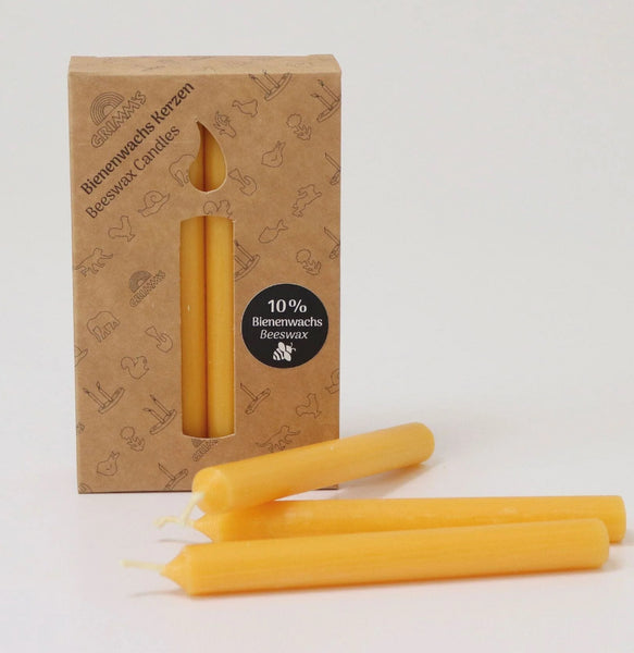 12 Grimm's Amber Beeswax Candles in Box (two kinds)