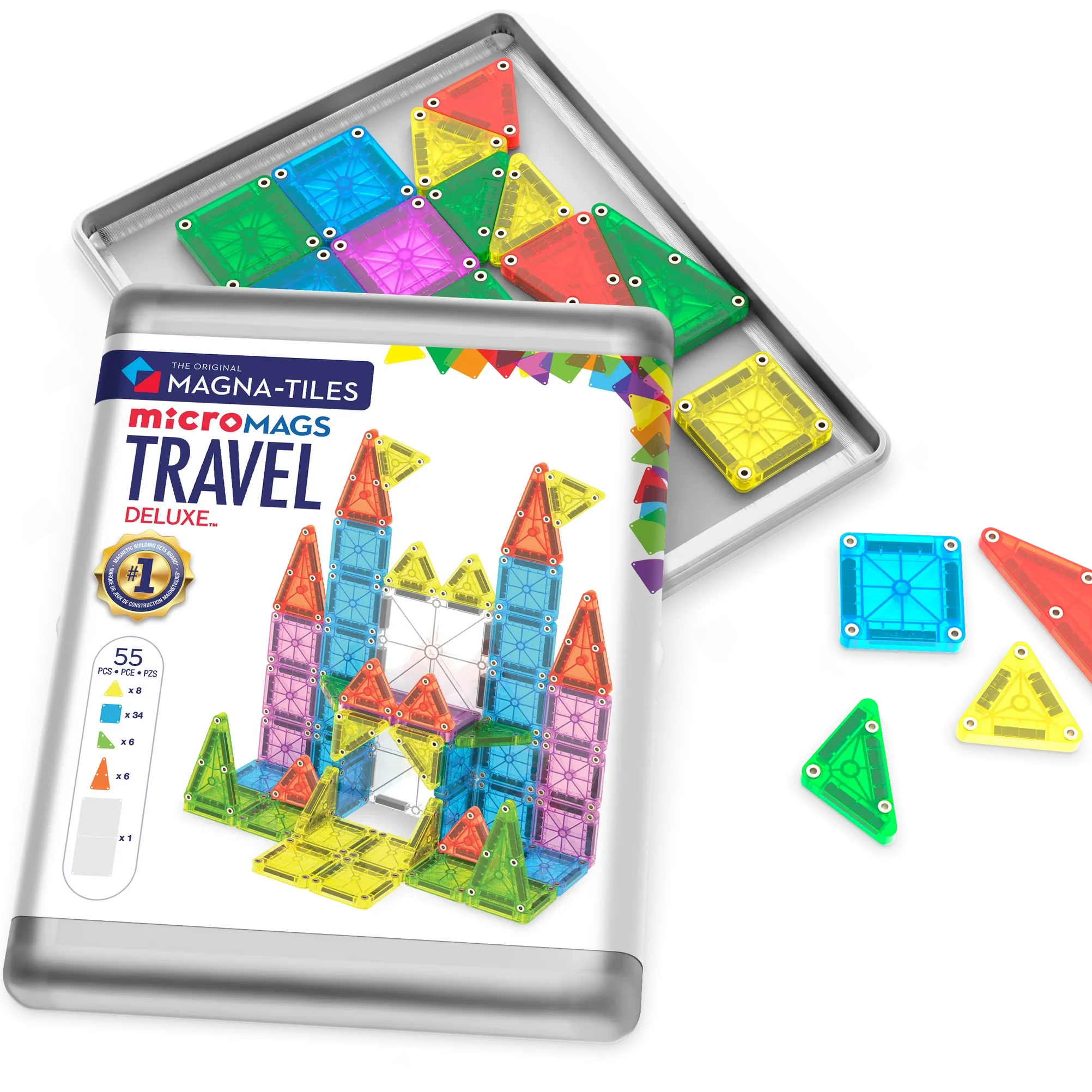 Deluxe Micro-Mags 55 Piece Travel Set from MAGNA-TILES