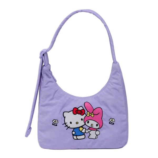 Baggu Mini Nylon Shoulder Bag - Embroidered Hello Kitty & My Melody