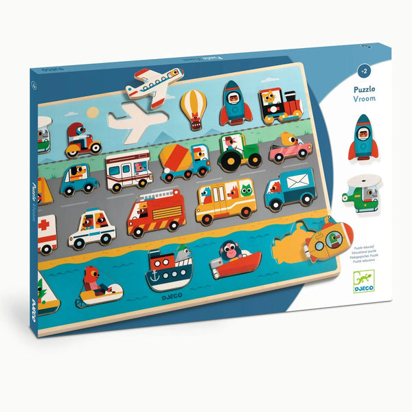 Puzzlo Vroom Wooden Puzzle by Djeco