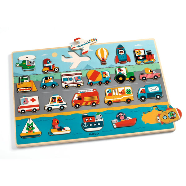 Puzzlo Vroom Wooden Puzzle by Djeco