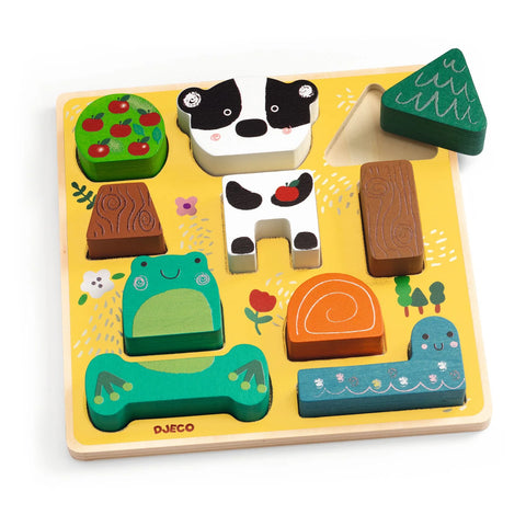 Puzz and Match Happy Wooden Puzzle by Djeco