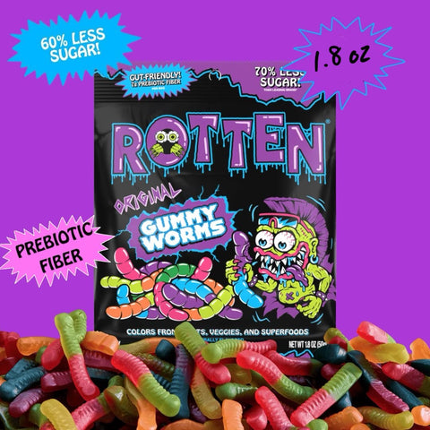 Rotten Original Gummy Worms: Gf, Prebiotics, Low Sugar