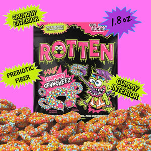 Rotten Sour Gummy Cruncheez: Gf, Prebiotics, Low Sugar
