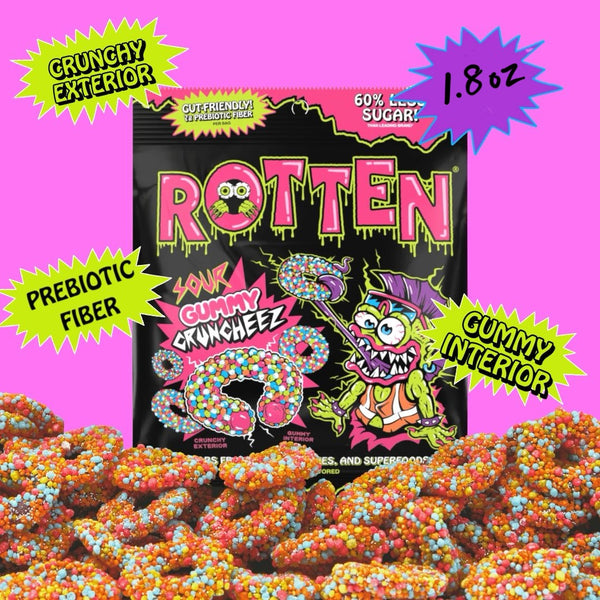 Rotten Sour Gummy Cruncheez: Gf, Prebiotics, Low Sugar