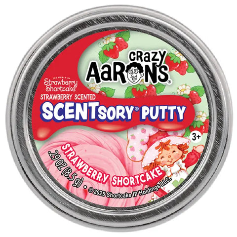 Crazy Aaron’s Mini Strawberry Shortcake - 2" Scentsory Thinking Putty Tin