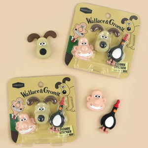 Wallace & Gromit 3D Figure Sticker Set – Desk & Gadget Decor