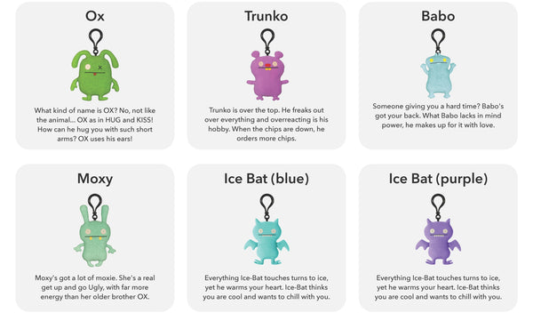 Uglydoll Back Pack Clips (4 kinds!)