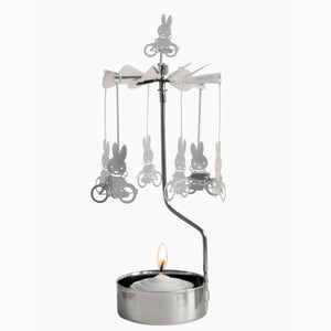 Rotary Candle Holder - Miffy Bicycle in Silver