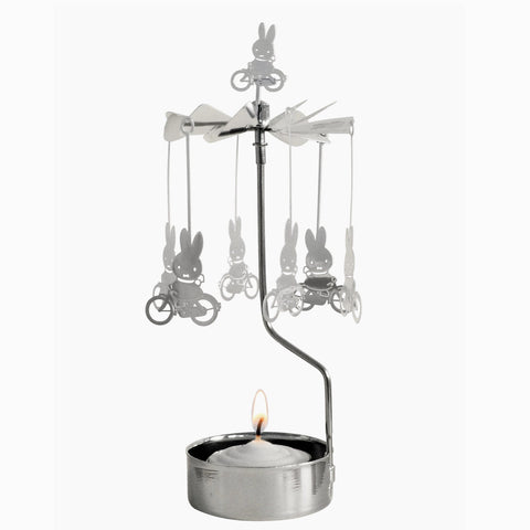 Rotary Candle Holder - Miffy Bicycle in Silver