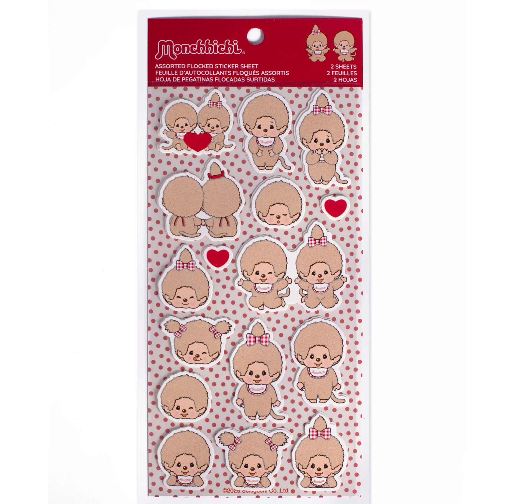 Flocked Monchhichi Stickers