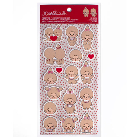 Flocked Monchhichi Stickers