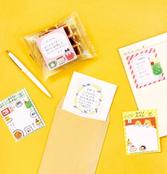 Japanese Sticky Memo Pad- Cats in Mugs