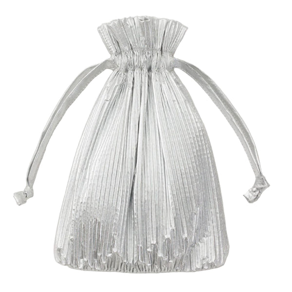 Pleated Baggu in Chrome Metallic