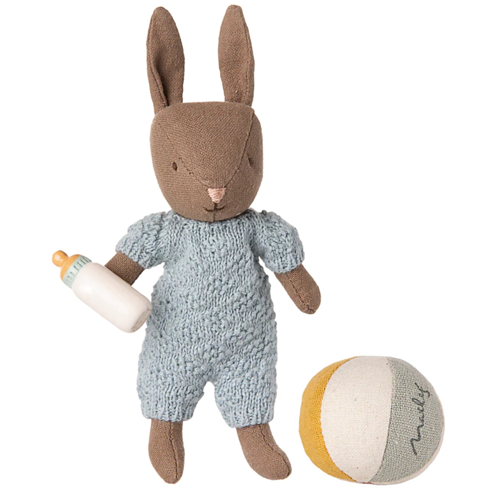 Maileg Rabbit Set Micro Brown Blue