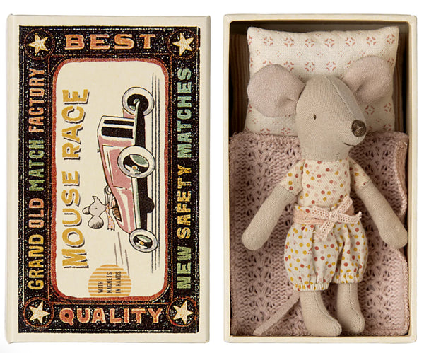 Maileg Little Sister Mouse in Matchbox