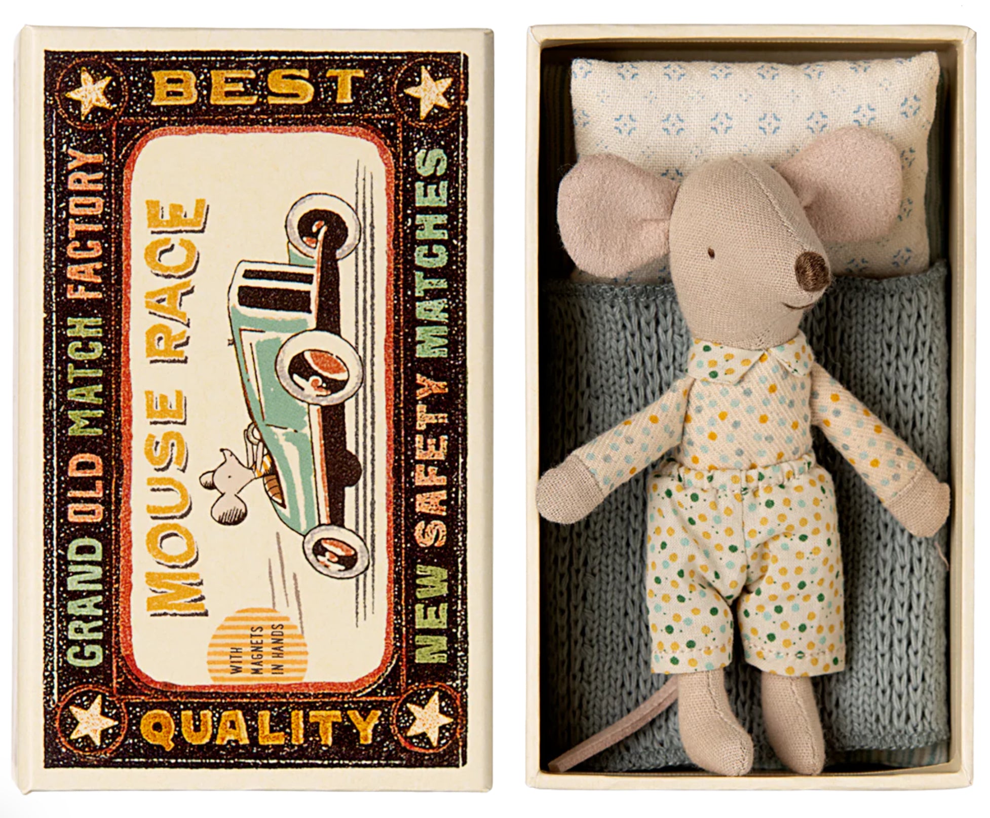 Maileg Little Brother Mouse in Matchbox