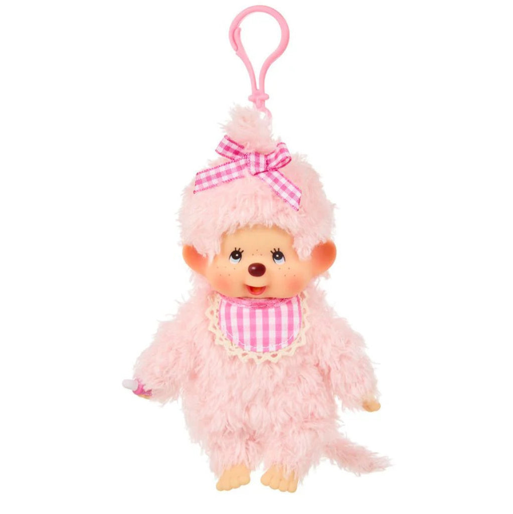 Monchhichi Fluff Pink Beige Keychain