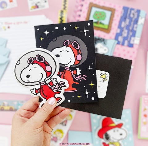 Snoopy Astronaut Giant Puffy Sticker Card  by Pipsticks