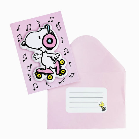 Skating Snoopy Giant Puffy Sticker Card  by Pipsticks