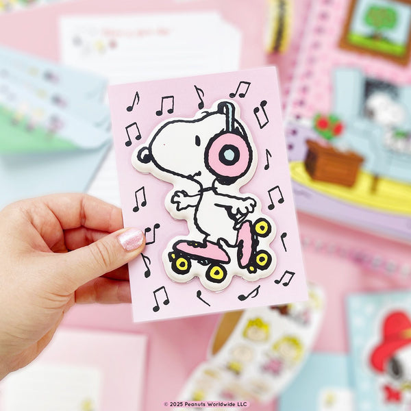 Skating Snoopy Giant Puffy Sticker Card  by Pipsticks