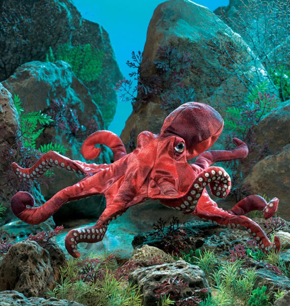 Red Octopus Puppet By Folkmanis