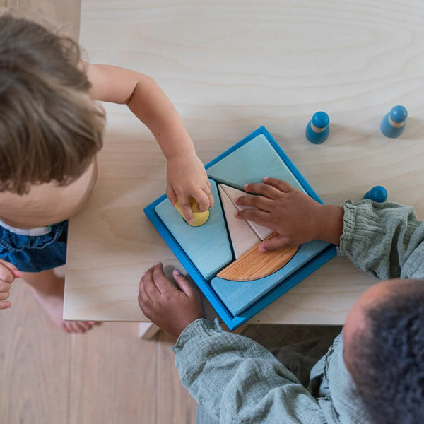 Grimm's Blue Sailboat Building Set