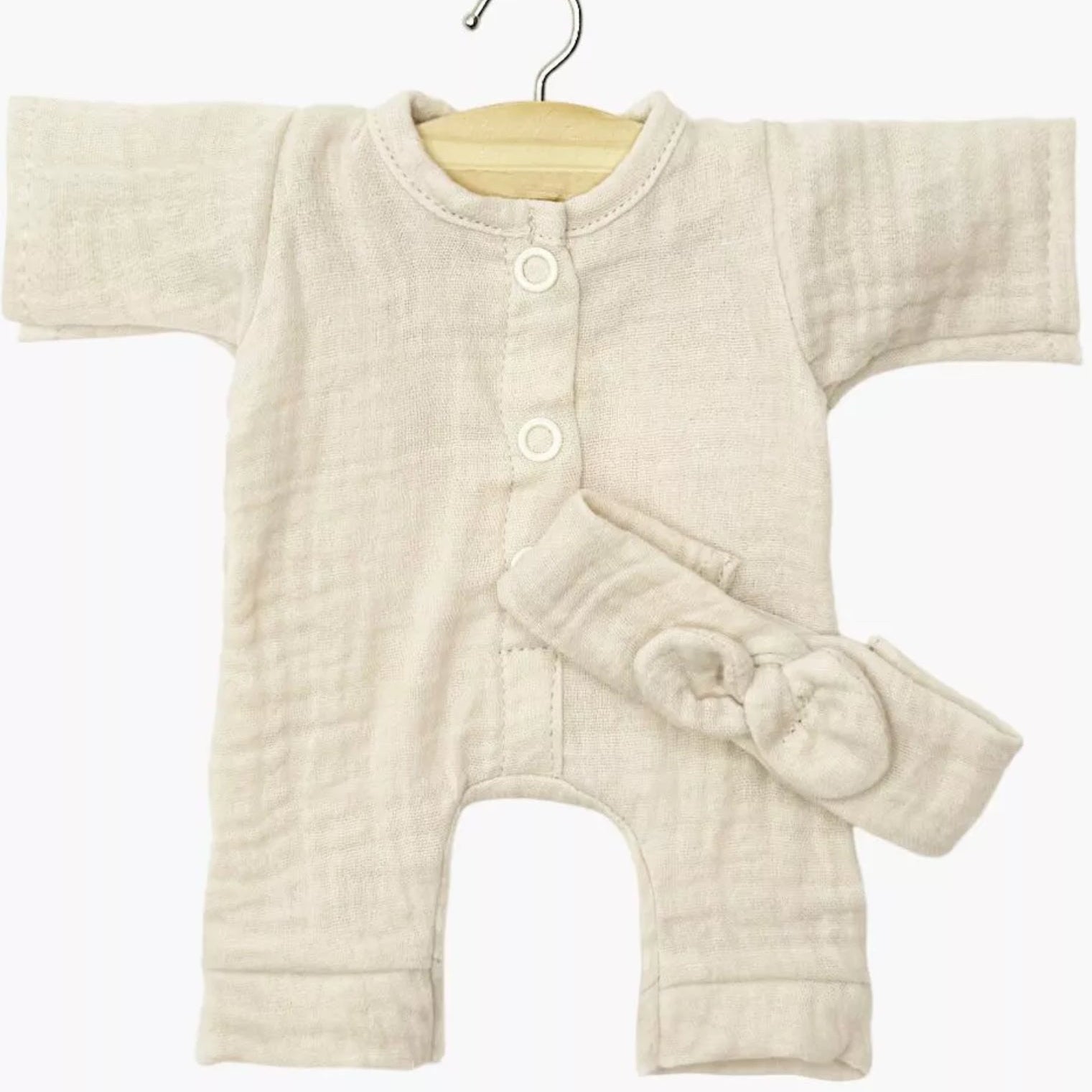 Lili Romper with Headband in Bone  for Minikane Soft- Bodied Babies