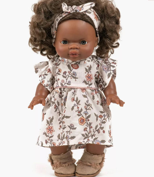 Daisy Dress with Headband in “Gisele” Print  for Minikane Gordis Dolls