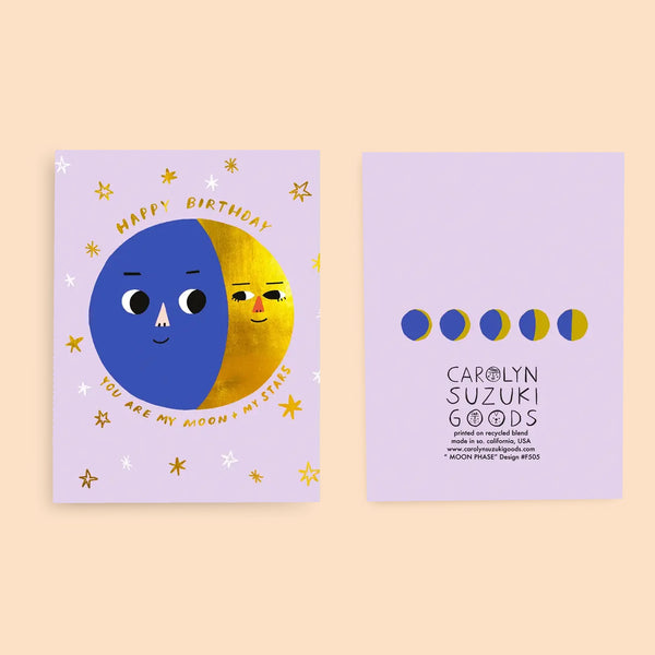 Moon Phases Birthday Card By Carolyn Suzuki