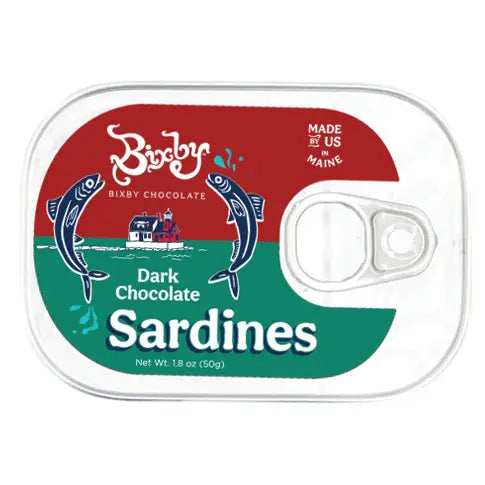 Chocolate Sardines in a Can by Bixby of Maine