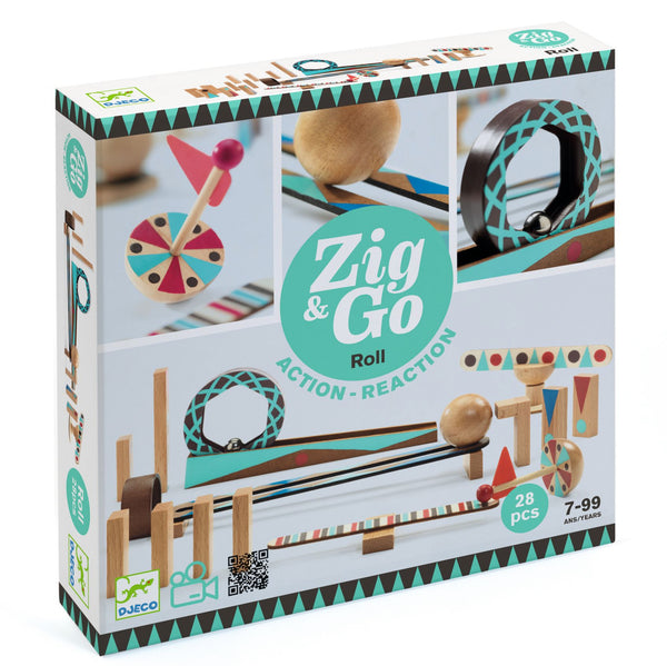 Zig & Go Roll 28pc Chain Reaction Construction Set by Djeco