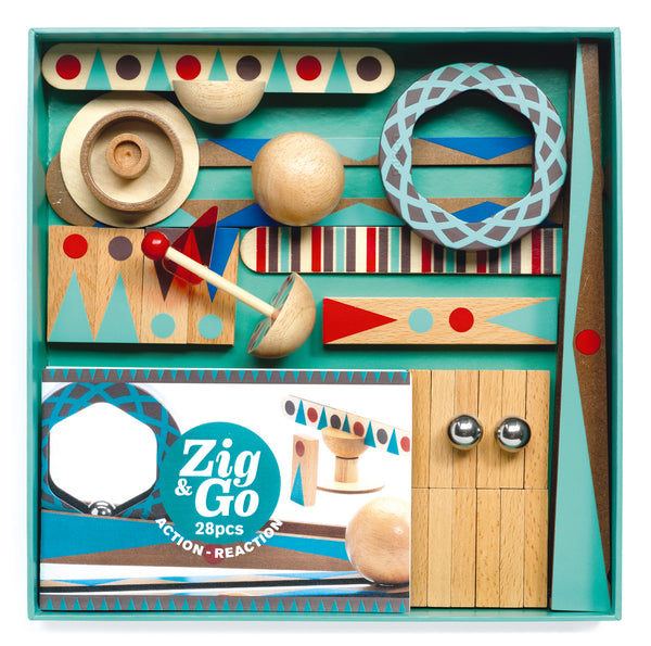 Zig & Go Roll 28pc Chain Reaction Construction Set by Djeco
