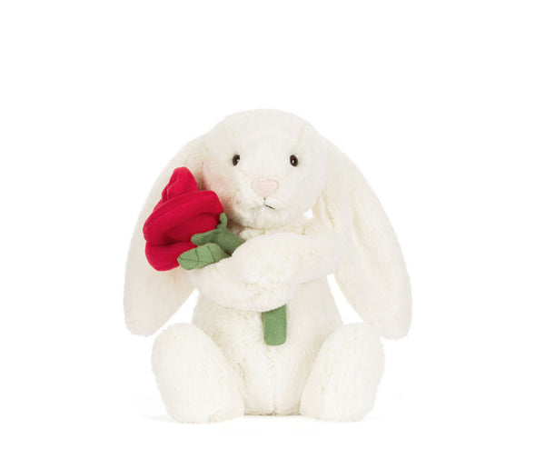 Cream Bunny with Rose by Jellycat
