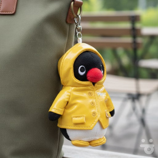 Pingu Raincoat Plush Keychain Bag Charm