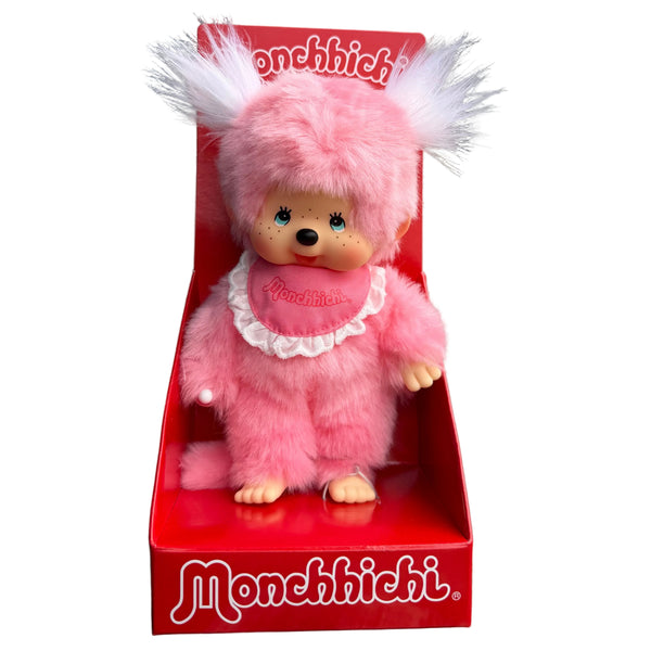 Monchhichi Pink Plush Girl with Blue Eyes