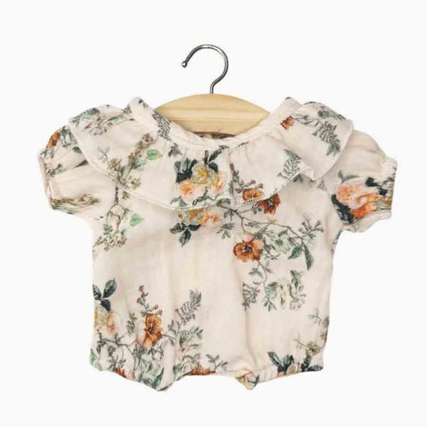 Minikane Eva Romper with Ruffle Collar in “Poetic” Print for Minikane Babies Collection Soft- Bodied Dolls