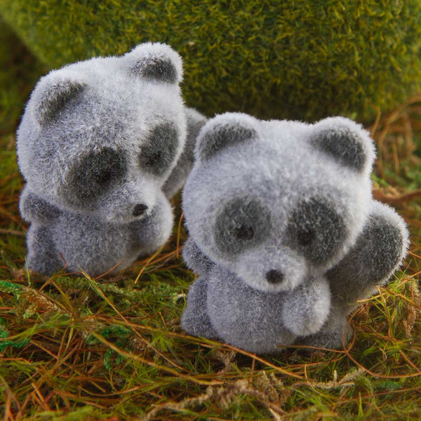 1" Miniature Flocked Raccoon / Fox