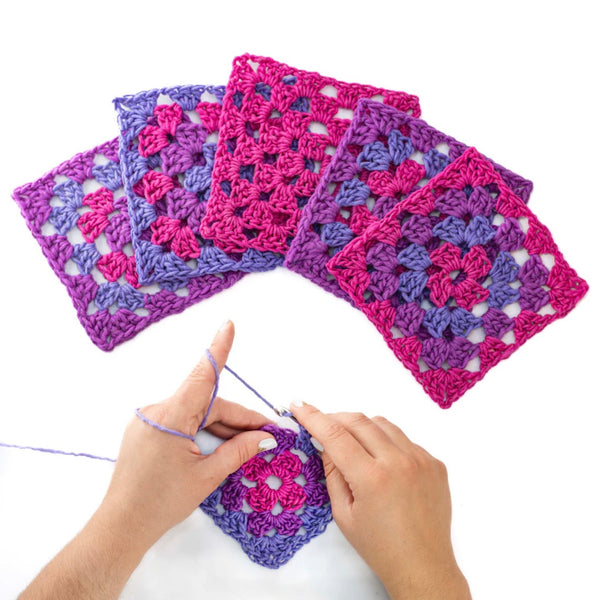 Explore Crochet: Granny Square Kit – Berry