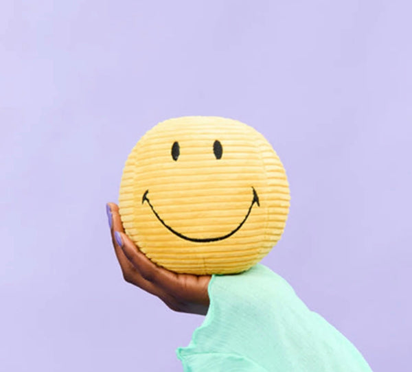 Bon Ton Toys 5” Corduroy Plush Smiley in Yellow