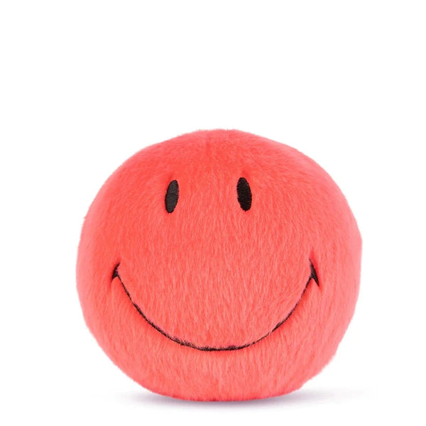 Bon Ton Toys 5” Fuzzy Plush Smiley in Bright Coral